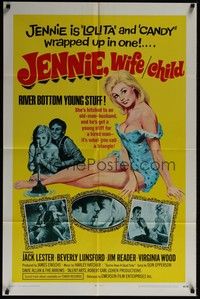 3c393 JENNIE: WIFE CHILD 1sh '69 David Allan, sexy Beverly Lunsford is Lolita & Candy all in one!