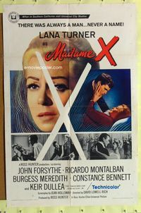 3c459 MADAME X 1sh '66 sexy Lana Turner always had a man, but never a name!