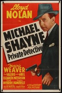 3c520 MICHAEL SHAYNE PRIVATE DETECTIVE 1sh '40 huge image of Lloyd Nolan in the title role!
