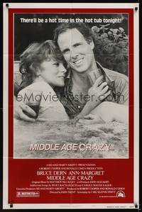 3c522 MIDDLE AGE CRAZY style B 1sh '80 Bruce Dern, sexy Ann-Margret together in hot tob!