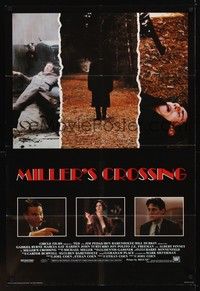 3c527 MILLER'S CROSSING int'l English 1sh '89 Coen Brothers, cool different image!