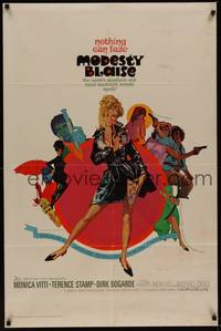 3c540 MODESTY BLAISE 1sh '66 Bob Peak art of sexiest female secret agent Monica Vitti!