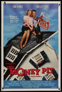 3c544 MONEY PIT 1sh '86 Steven Spielberg, Tom Hanks & Shelley Long are deeply in love & debt!