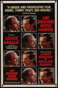 3c575 MY DINNER WITH ANDRE 1sh '81 Wallace Shawn, Andre Gregory, Louis Malle directed!
