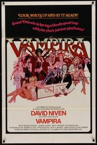 3c617 OLD DRACULA int'l 1sh '74 Vampira, David Niven as the Count, Clive Donner, sexy horror art!
