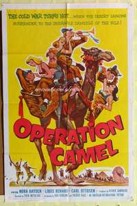 3c634 OPERATION CAMEL 1sh '61 Nora Hayden, Louis Renard, Carol Ottosen, wacky & sexy art!
