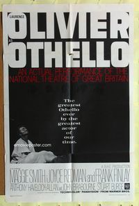 3c640 OTHELLO 1sh '66 Laurence Olivier in the title role, Shakespeare!