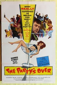 3c663 PARTY'S OVER 1sh '66 Oliver Reed, Ann Lynn, Clifford David, wild image!