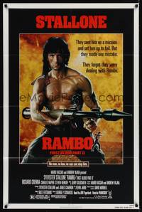 3c708 RAMBO FIRST BLOOD PART II 1sh '85 no man, no law, no war can stop Sylvester Stallone!