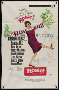 3c740 ROSIE 1sh '67 There's only one wonderful, wacky Rosalind Russell!