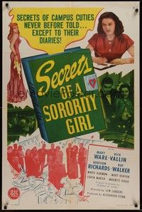3c767 SECRETS OF A SORORITY GIRL 1sh '46 directed by Lew Landers, Mary Ware!