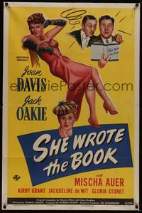 3c779 SHE WROTE THE BOOK 1sh '46 full-length art of sexy Joan Davis, Jack Oakie!