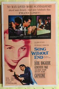3c808 SONG WITHOUT END 1sh '60 Dirk Bogarde as Franz Liszt, sexy Genevieve Page!