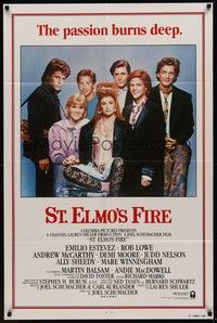 3c818 ST. ELMO'S FIRE int'l 1sh '85 Rob Lowe, Demi Moore, Emilio Estevez, Ally Sheedy, Judd Nelson!