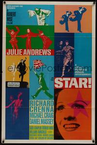 3c823 STAR 1sh '68 Julie Andrews, Robert Wise, Richard Crenna, Daniel Massey, cool artwork!