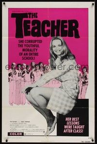 3c870 TEACHER 1sh '74 she corrupted an entire school, her best lessons were taught after class!