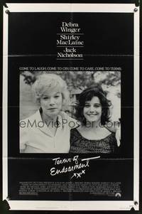 3c879 TERMS OF ENDEARMENT 1sh '83 great close up of Shirley MacLaine & Debra Winger!
