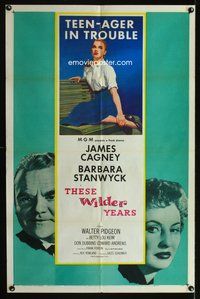 3c888 THESE WILDER YEARS 1sh '56 art of James Cagney & Barbara Stanwyck, Betty Lou Keim!