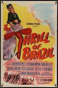 3c899 THRILL OF BRAZIL style A 1sh '46 great full-length image of sexy Ann Miller showing her leg!