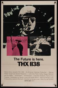 3c902 THX 1138 1sh '71 first George Lucas, Robert Duvall, bleak futuristic fantasy sci-fi!