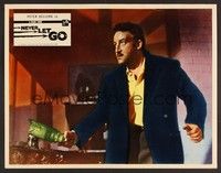 3d472 NEVER LET GO English LC '62 close up of tough ruthless Peter Sellers with broken bottle!