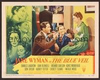 3d288 BLUE VEIL LC #1 '51 pretty Jane Wyman has drinks wtih Richard Carlson & Don Taylor!