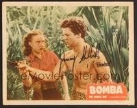 3d291 BOMBA THE JUNGLE BOY signed LC #2 '49 by Johnny Sheffield, grabbing gun from Peggy Ann Garner!