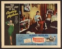 3d296 BREAKFAST AT TIFFANY'S LC #3 R65 Audrey Hepburn knitting while sitting in rocking chair!