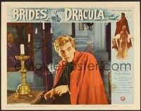 3d300 BRIDES OF DRACULA LC #7 '60 Terence Fisher, Hammer, c/u of David Peel the vampire baron!