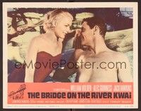 3d301 BRIDGE ON THE RIVER KWAI LC R63 c/u of barechested William Holden with pretty Ann Sears!