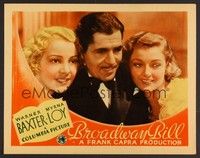 3d302 BROADWAY BILL LC '34 Frank Capra, best c/u of Warner Baxter, Myrna Loy & Helen Vinson!