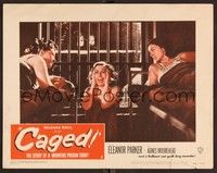 3d308 CAGED LC #5 '50 female cons in bed in their cell watch fellow inmate crack up!