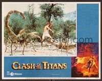 3d328 CLASH OF THE TITANS LC #2 '81 close up of Harry Hamlin fighting giant scorpions, Harryhausen!