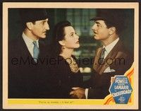 3d335 CROSSROADS LC '42 great close up of William Powell, sexy Hedy Lamarr & Basil Rathbone!
