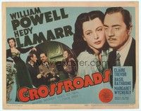 3d130 CROSSROADS TC '42 great close up of William Powell & sexy Hedy Lamarr, Basil Rathbone