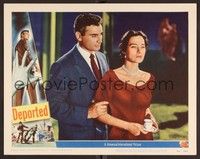 3d346 DEPORTED LC #6 '50 extreme close up of Jeff Chandler holding Marta Toren!