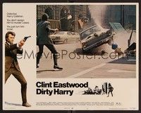 3d354 DIRTY HARRY LC #3 '71 great close up of Clint Eastwood facing down speeding car!