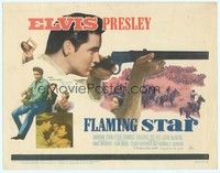 3d139 FLAMING STAR TC '60 Elvis Presley playing guitar & close up with rifle, Barbara Eden