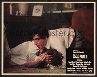 3d385 GODFATHER PART II LC #3 '74 close up of Al Pacino on floor shielding Diane Keaton!