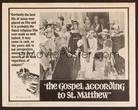 3d393 GOSPEL ACCORDING TO ST. MATTHEW LC #1 '66 Pier Paolo Pasolini, c/u of Jesus carrying cross!