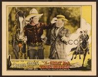 3d063 GREAT K & A TRAIN ROBBERY LC '26 Tom Mix standing by Tony tweaks Harry Gripp's nose!