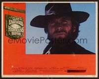 3d401 HIGH PLAINS DRIFTER LC #1 '73 best super close up of Clint Eastwood scowling wearing hat!