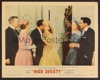 3d405 HIGH SOCIETY LC #7 '56 Grace Kelly kisses Bing Crosby as Frank Sinatra watches!