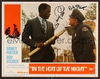 3d417 IN THE HEAT OF THE NIGHT signed LC #6 '67 by BOTH Sidney Poitier and Rod Steiger!