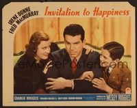 3d420 INVITATION TO HAPPINESS LC '39 boxer Fred MacMurray ignores wife Irene Dunne & kid!