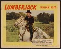 3d447 LUMBERJACK LC #6 '44 great close up of William Boyd as Hopalong Cassidy on horseback!