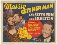 3d159 MAISIE GETS HER MAN TC '42 sexy Ann Sothern & Red Skelton, who says I DOOD IT!