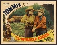 3d457 MIRACLE RIDER chapter 1 LC '35 great close up of super stern Tom Mix tying up a crook!