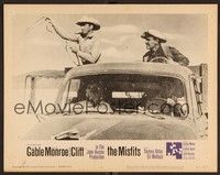 3d459 MISFITS LC #7 '61 Clark Gable, & Montgomery Clift roping cattle from truck, Monroe in cab!