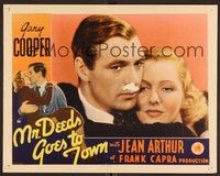 3d466 MR. DEEDS GOES TO TOWN LC '36 best close up of Gary Cooper & sexy Jean Arthur, Frank Capra